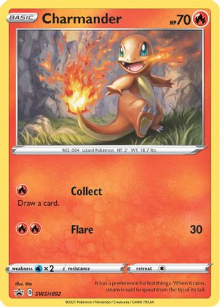 SWSH Sword & Shield Promo Cards SWSH092 Charmander - Holofoil - Promo