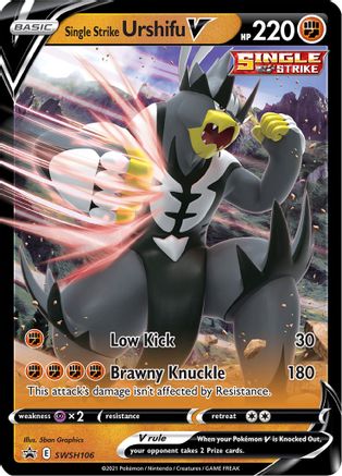 SWSH Sword & Shield Promo Cards SWSH106 Single Strike Urshifu V - Holofoil - Promo