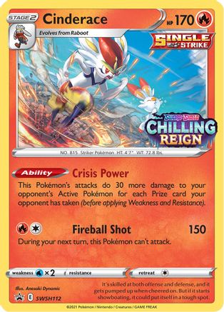 SWSH Sword & Shield Promo Cards SWSH112 Cinderace - Holofoil - Promo