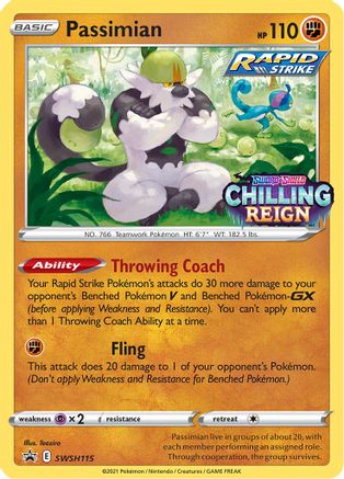 SWSH Sword & Shield Promo Cards SWSH115 Passimian - Holofoil - Promo