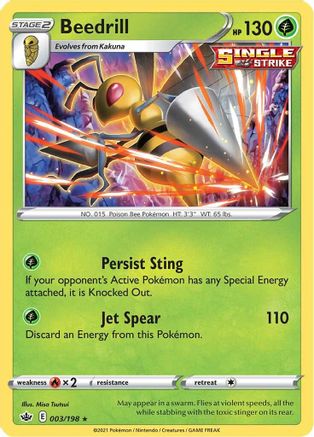 SWSH06 Chilling Reign 003/198 Beedrill - Holofoil - Holo Rare