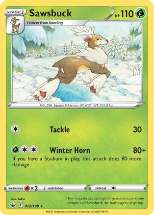 SWSH06 Chilling Reign 012/198 Sawsbuck - Rare