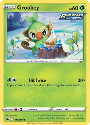 SWSH06 Chilling Reign 016/198 Grookey - Common