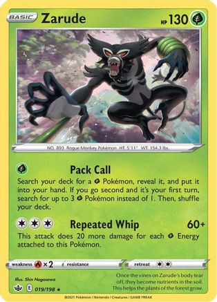 SWSH06 Chilling Reign 019/198 Zarude - Holofoil - Holo Rare