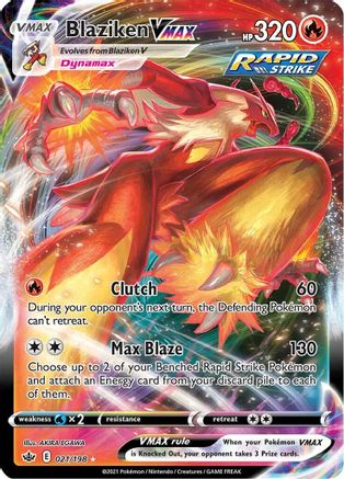 SWSH06 Chilling Reign 021/198 Blaziken VMAX - Holofoil - Ultra Rare