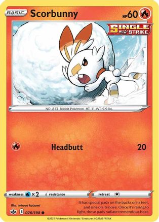 SWSH06 Chilling Reign 026/198 Scorbunny - Common