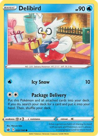 SWSH06 Chilling Reign 032/198 Delibird - Common