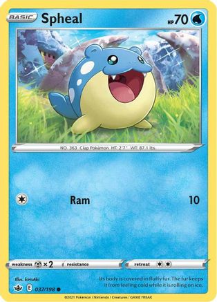 SWSH06 Chilling Reign 037/198 Spheal - Reverse Holofoil - Common