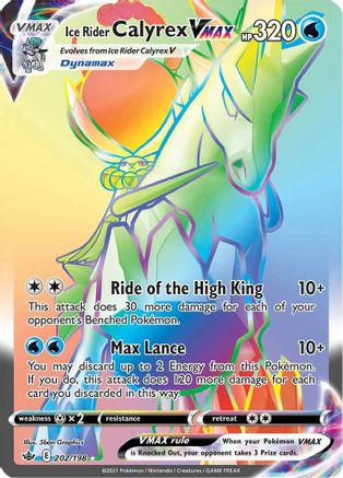 SWSH06 Chilling Reign 202/198 Ice Rider Calyrex VMAX (Secret) - Holofoil - Secret Rare
