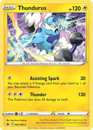 SWSH06 Chilling Reign 052/198 Thundurus - Holofoil - Holo Rare