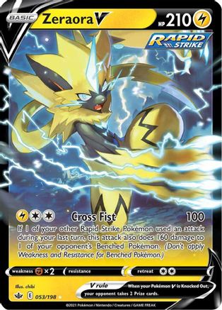 SWSH06 Chilling Reign 053/198 Zeraora V - Holofoil - Ultra Rare