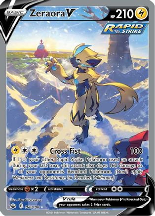 SWSH06 Chilling Reign 166/198 Zeraora V (Alternate Full Art) - Holofoil - Ultra Rare