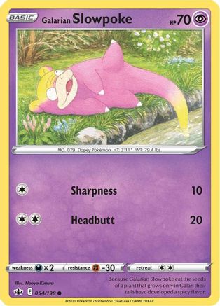 SWSH06 Chilling Reign 054/198 Galarian Slowpoke - Common
