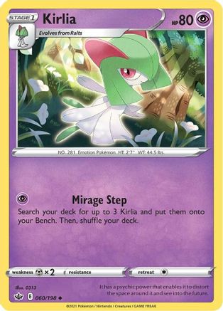 SWSH06 Chilling Reign 060/198 Kirlia - Reverse Holofoil - Uncommon