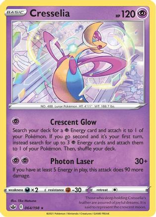 SWSH06 Chilling Reign 064/198 Cresselia - Reverse Holofoil - Holo Rare