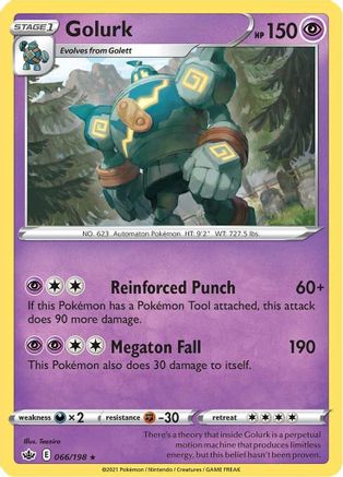 SWSH06 Chilling Reign 066/198 Golurk - Reverse Holofoil - Rare