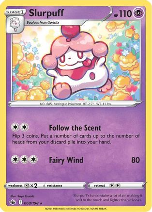SWSH06 Chilling Reign 068/198 Slurpuff - Reverse Holofoil - Rare