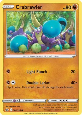 SWSH06 Chilling Reign 084/198 Crabrawler - Reverse Holofoil - Common