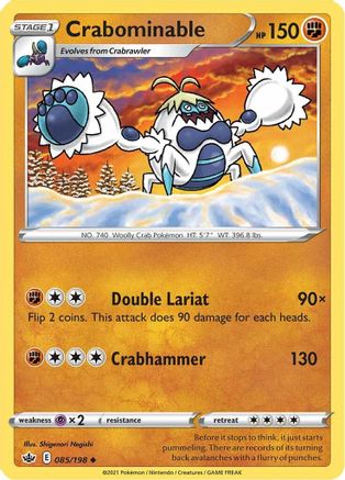 SWSH06 Chilling Reign 085/198 Crabominable - Reverse Holofoil - Uncommon
