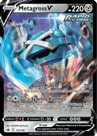 SWSH06 Chilling Reign 112/198 Metagross V - Holofoil - Ultra Rare