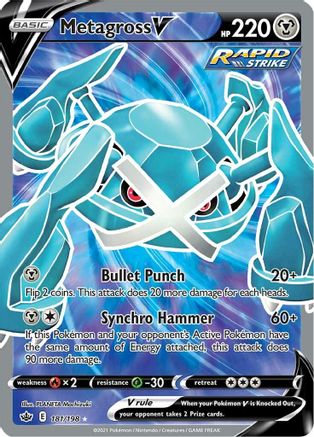 SWSH06 Chilling Reign 181/198 Metagross V (Full Art) - Holofoil - Ultra Rare