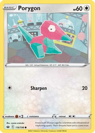 SWSH06 Chilling Reign 116/198 Porygon - Reverse Holofoil - Common