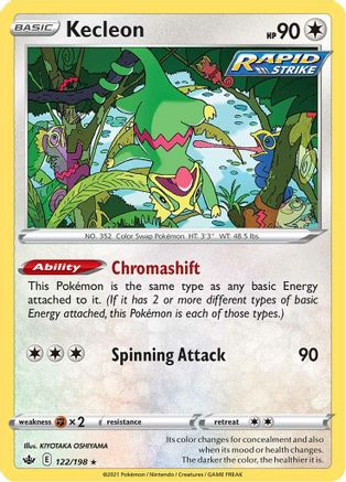 SWSH06 Chilling Reign 122/198 Kecleon - Reverse Holofoil - Rare
