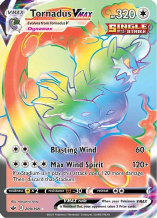 SWSH06 Chilling Reign 209/198 Tornadus VMAX (Secret) - Holofoil - Secret Rare