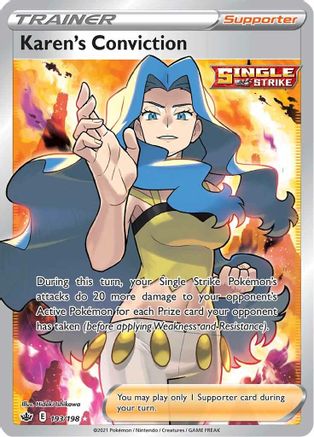 SWSH06 Chilling Reign 193/198 Karen's Conviction (Full Art) - Holofoil - Ultra Rare