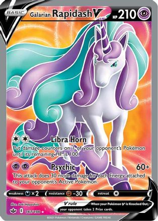 SWSH06 Chilling Reign 167/198 Galarian Rapidash V (Full Art) - Holofoil - Ultra Rare