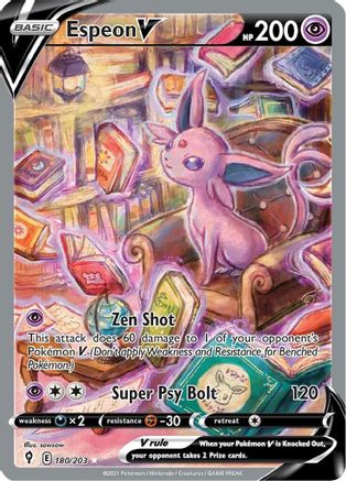 SWSH07 Evolving Skies 180/203 Espeon V (Alternate Full Art) - Holofoil - Ultra Rare