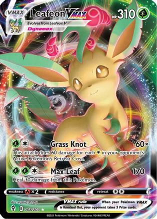 SWSH07 Evolving Skies 008/203 Leafeon VMAX - Holofoil - Ultra Rare