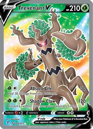 SWSH07 Evolving Skies 168/203 Trevenant V (Full Art) - Holofoil - Ultra Rare