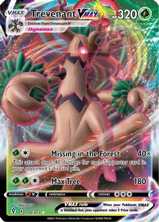 SWSH07 Evolving Skies 014/203 Trevenant VMAX - Holofoil - Ultra Rare