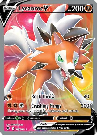 SWSH07 Evolving Skies 187/203 Lycanroc V (Full Art) - Holofoil - Ultra Rare