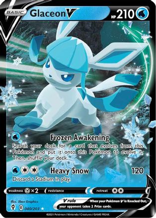SWSH07 Evolving Skies 040/203 Glaceon V - Holofoil - Ultra Rare