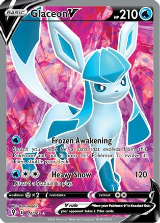 SWSH07 Evolving Skies 174/203 Glaceon V (Full Art) - Holofoil - Ultra Rare