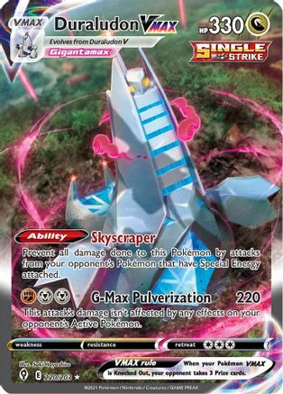SWSH07 Evolving Skies 220/203 Duraludon VMAX (Alternate Art Secret) - Holofoil - Secret Rare