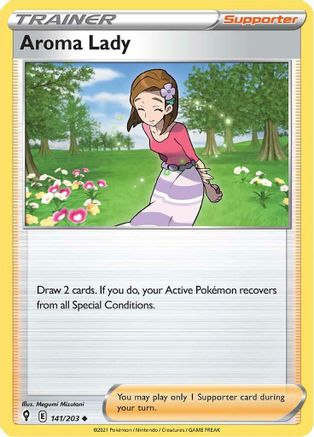 SWSH07 Evolving Skies 141/203 Aroma Lady - Reverse Holofoil - Uncommon