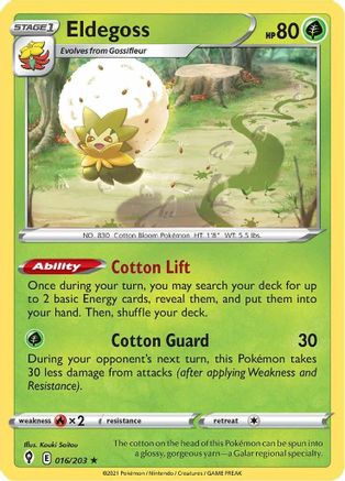 SWSH07 Evolving Skies 016/203 Eldegoss - Reverse Holofoil - Holo Rare