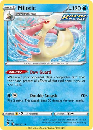 SWSH07 Evolving Skies 038/203 Milotic - Rare