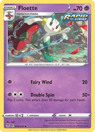 SWSH07 Evolving Skies 072/203 Floette - Reverse Holofoil - Uncommon