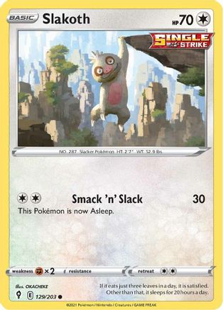 SWSH07 Evolving Skies 129/203 Slakoth - Common