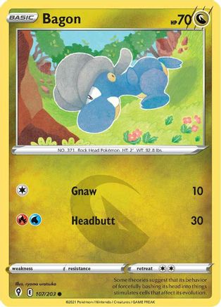 SWSH07 Evolving Skies 107/203 Bagon - Reverse Holofoil - Common