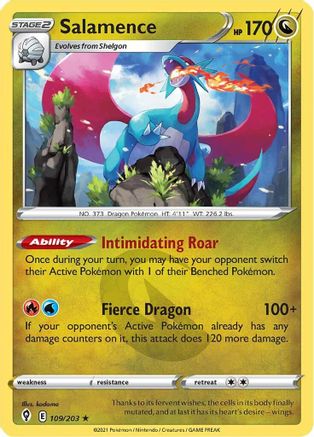 SWSH07 Evolving Skies 109/203 Salamence - Holofoil - Holo Rare