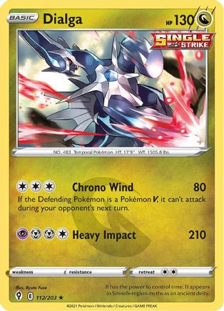 SWSH07 Evolving Skies 112/203 Dialga - Holofoil - Holo Rare