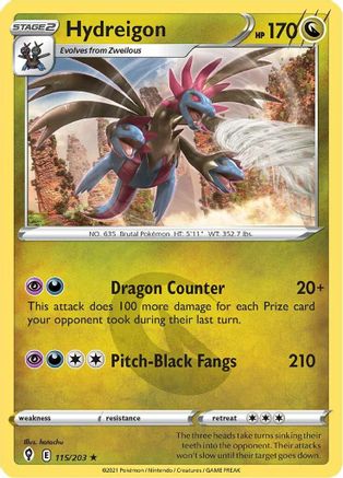 SWSH07 Evolving Skies 115/203 Hydreigon - Holofoil - Holo Rare