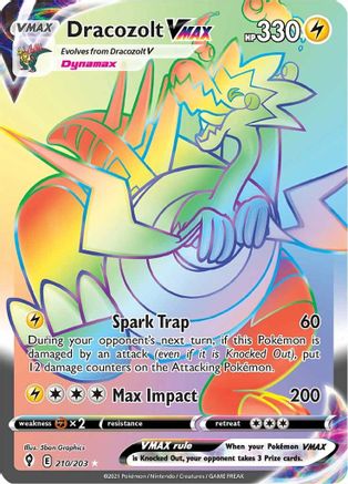 SWSH07 Evolving Skies 210/203 Dracozolt VMAX (Secret) - Holofoil - Secret Rare