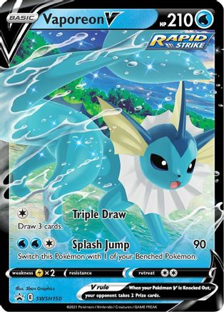 SWSH Sword & Shield Promo Cards SWSH150 Vaporeon V - Holofoil - Promo