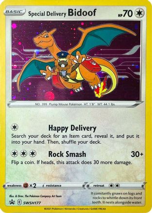 SWSH Sword & Shield Promo Cards SWSH177 Special Delivery Bidoof - Holofoil - Promo